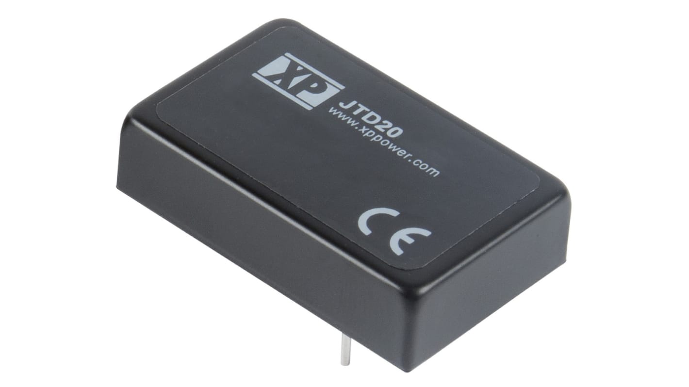 XP Power JTD20 DC-DC Converter, 5V dc/ 4A Output, 9 → 36 V dc Input, 20W, Through Hole, +100°C Max Temp -40°C