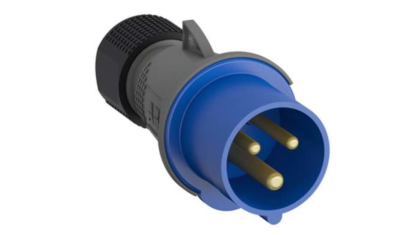 Amphenol Industrial, Easy & Safe IP44 Blue Cable Mount 2P + E Industrial Power Plug, Rated At 16A, 230 V