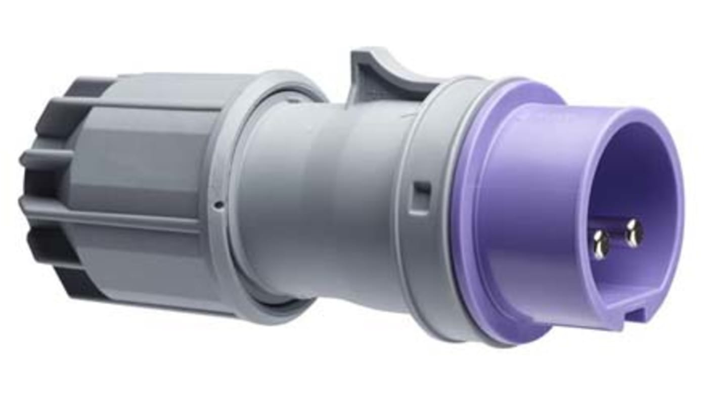 ABB, Easy & Safe IP44 Purple Cable Mount 2P Industrial Power Plug, Rated At 16A, 20 → 25 V