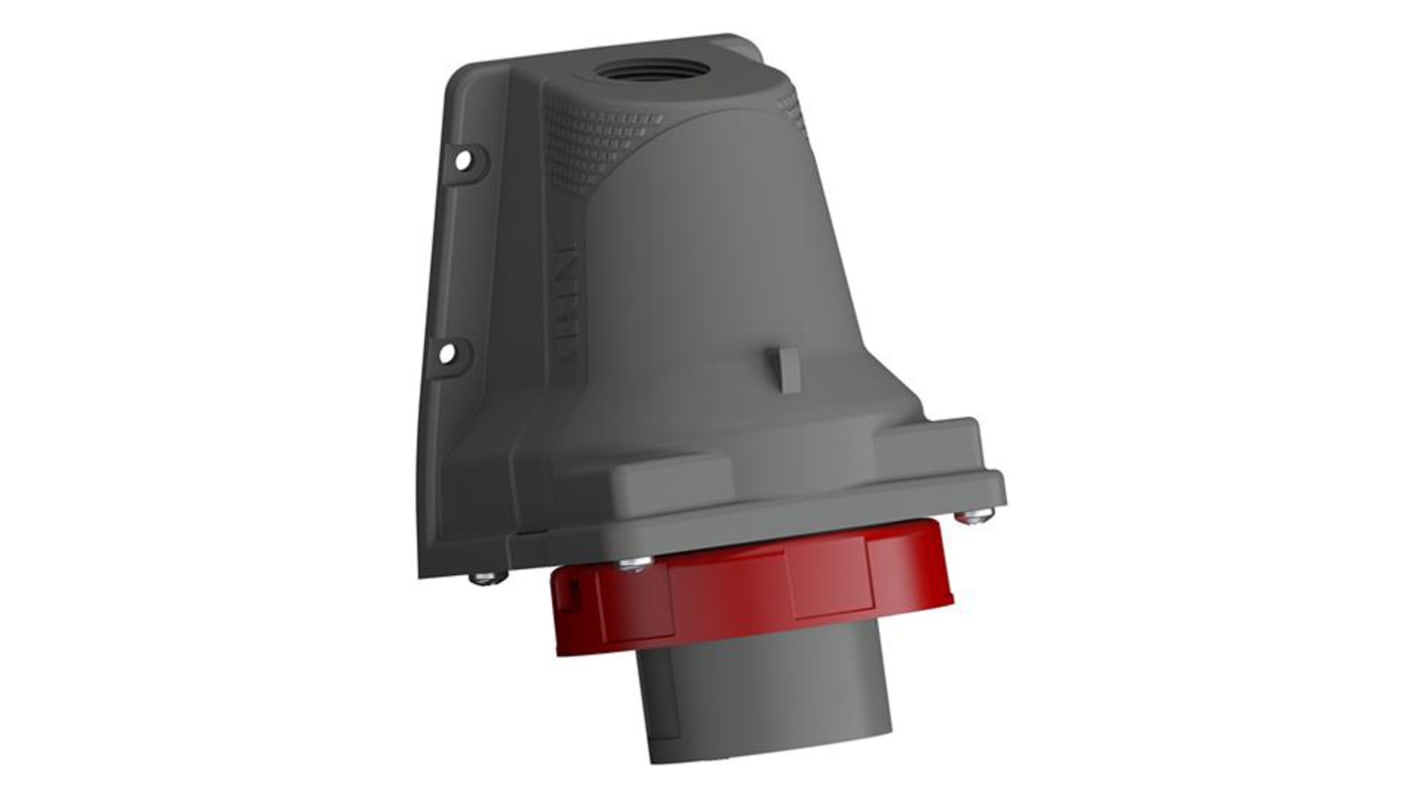 ABB, Easy & Safe IP67 Red Wall Mount 3P+E Right Angle Industrial Power Plug, Rated At 16A, 415 V