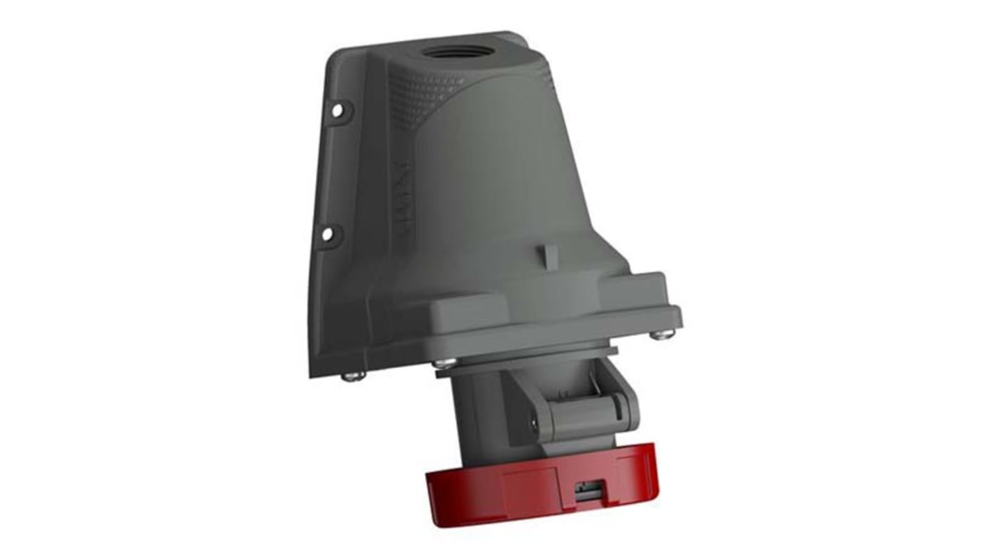 ABB, Easy & Safe IP67 Red Wall Mount 3P + E Right Angle Industrial Power Socket, Rated At 32A, 230 V