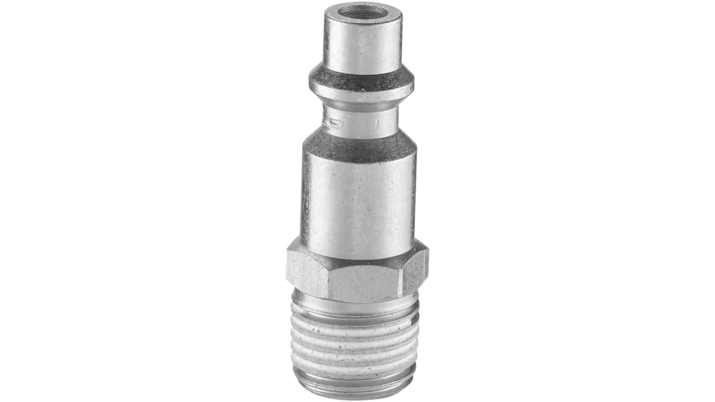 PREVOST Treated Steel Male Plug for Pneumatic Quick Connect Coupling, G 3/8 Male Threaded