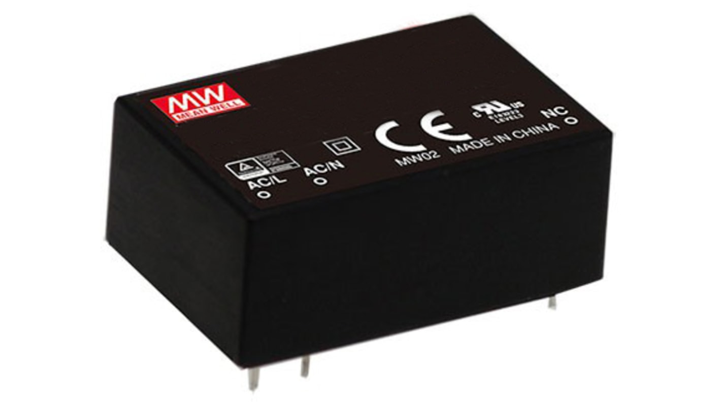 MEAN WELL Switching Power Supply, IRM-03-24, 24V dc, 125mA, 3W, 1 Output, 120 → 430 V dc, 85 → 305 V ac