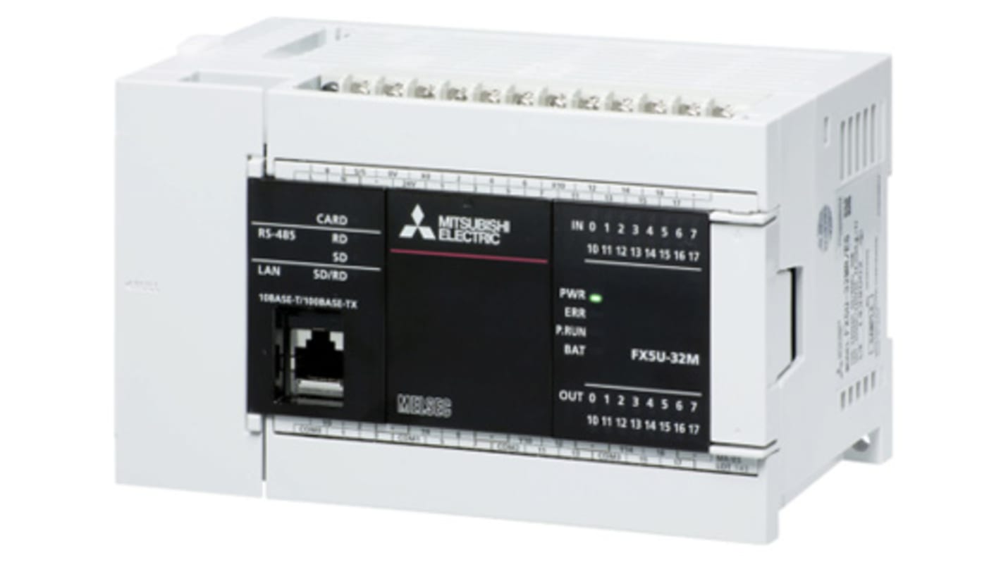 Mitsubishi Electric MELSEC iQ-F Series PLC CPU for Use with FX5 Expansion Adapter, FX5 Extension Module, Analogue