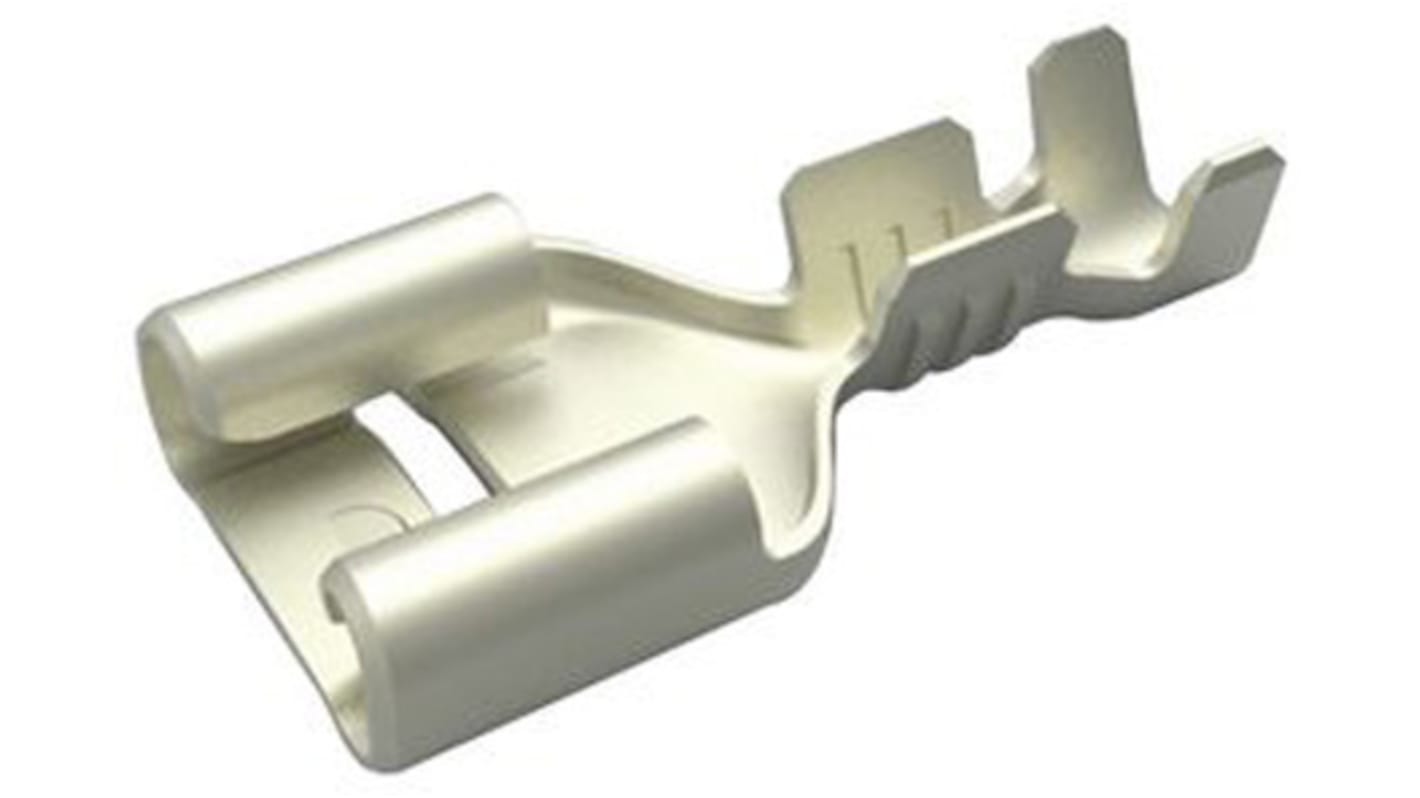 TE Connectivity FASTON .250 Insulated Female Spade Connector, Receptacle, 6.35mm Tab Size, 0.3mm² to 0.9mm²