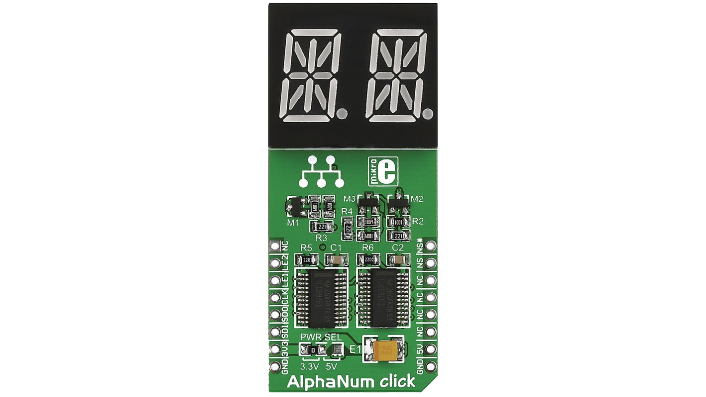 MikroElektronika 14 段显示屏附加板 显示板, AlphaNum G Click 2