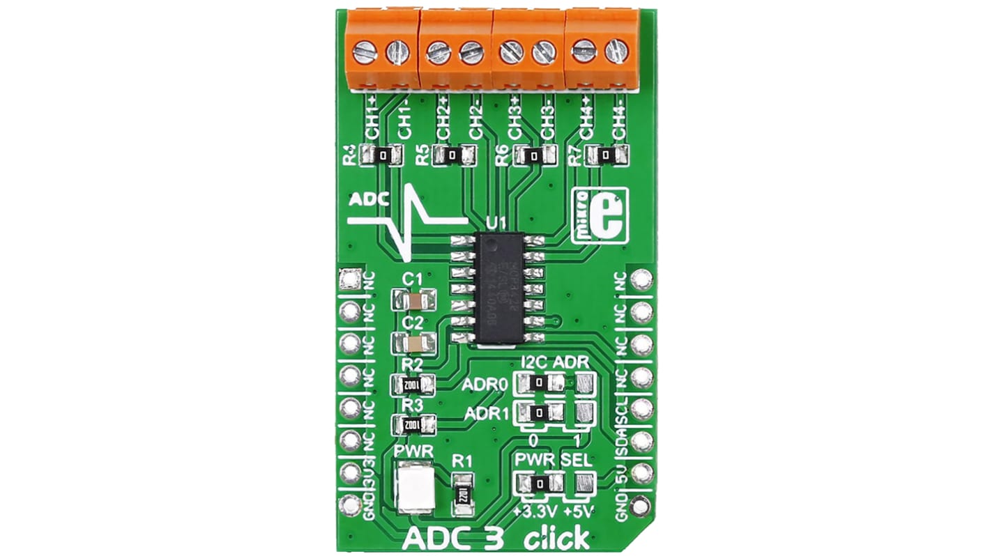 Placa Click mikroBus ADC de 16 bits MikroElektronika ADC3 Click - MIKROE-1894