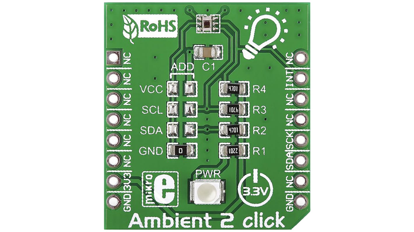 MikroElektronika Ambient 2 Click Light Sensor mikroBus Click Board for OPT3001