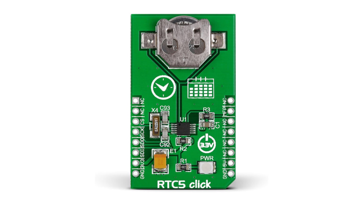 MikroElektronika MIKROE-1990, RTC5 Real Time Clock (RTC) mikroBus Click Board for MCP79510