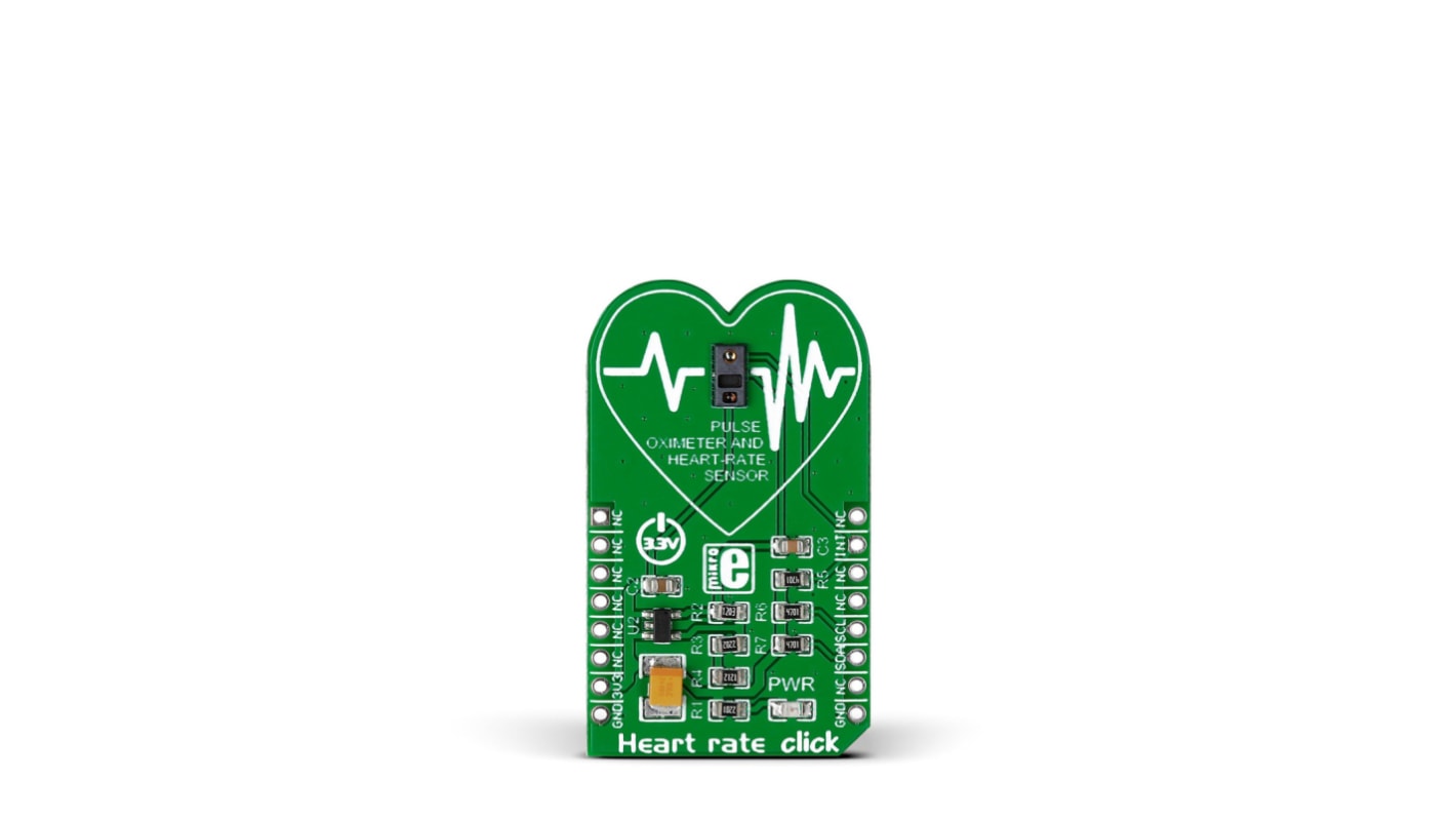 MikroElektronika Heart Rate Click Heart Rate Sensor mikroBus Click Board for MAX30100