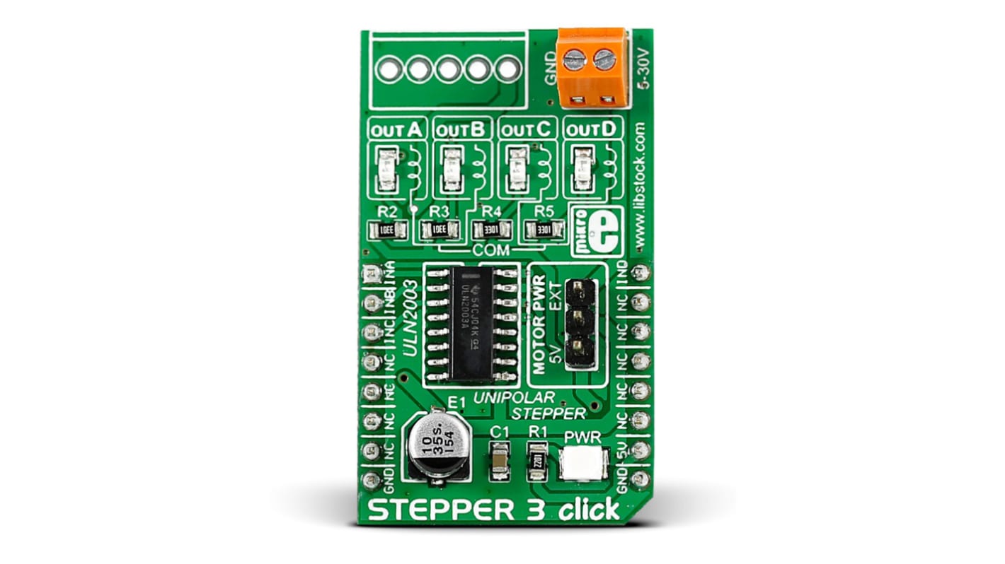 MikroElektronika Stepper 3 click for ULN2003 for MikroBUS