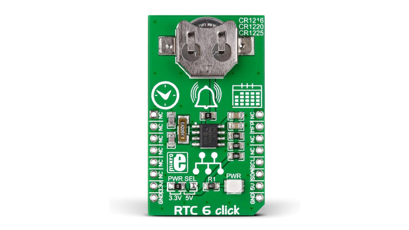 MikroElektronika MIKROE-2063, RTC6 Real Time Clock (RTC) mikroBus Click Board for MCP79410