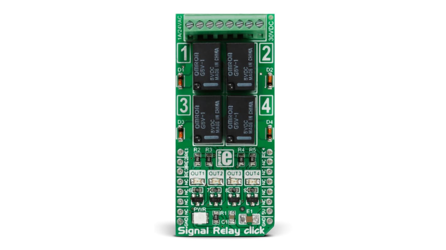 MikroElektronika Signal Relay Click for GV5-1 for Alarm Units, Heaters, Home Automation Devices, Lamps