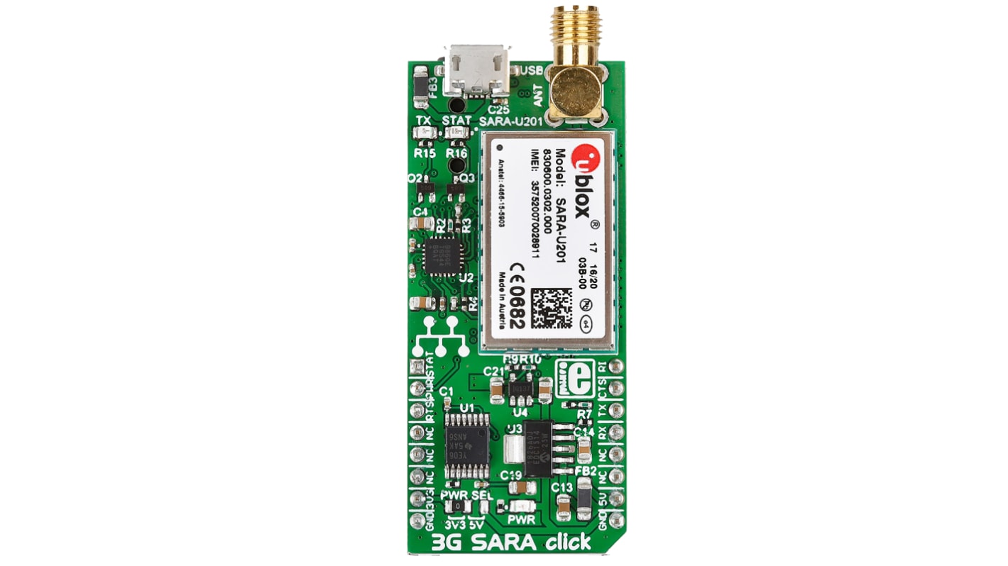 MikroElektronika 3G SARA Click MAX9860 Mobile Communication (Cellular) mikroBus Click Board for Automated Meter