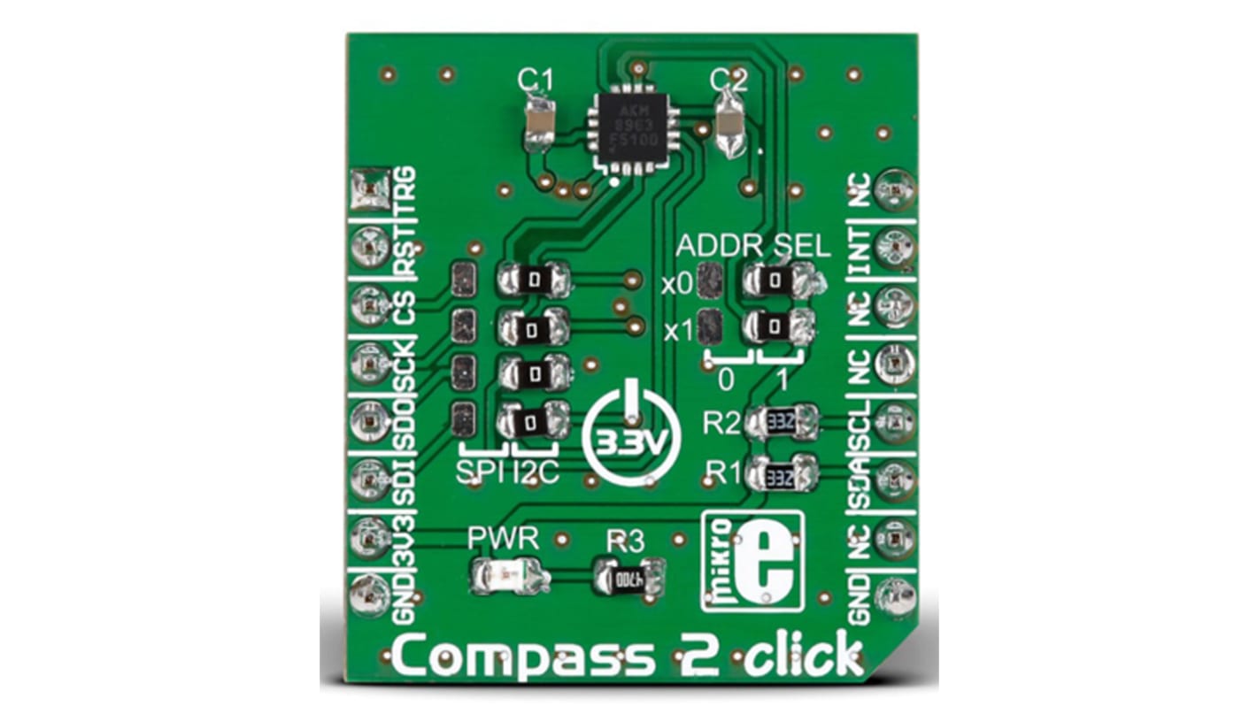 MikroElektronika Compass 2 Click Hall Effect Sensor mikroBus Click Board for AK8963
