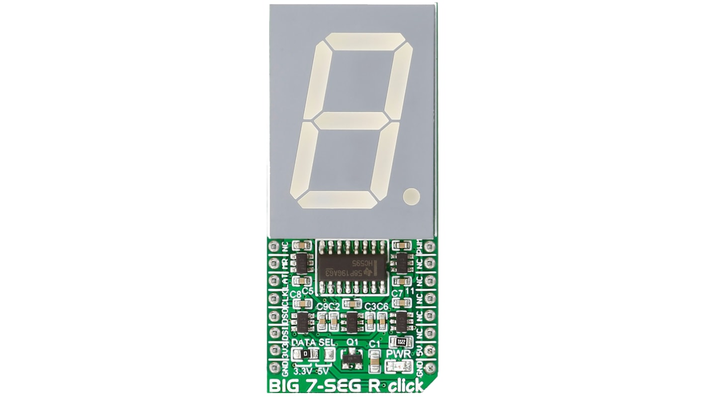 MikroElektronika MIKROE-2269, Big 7-Seg R Click 7 Segment Display mikroBus Click Board With SC10-21SRWA