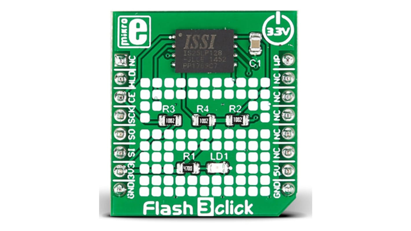 MikroElektronika MIKROE-2374, Flash 3 click Serial Flash Development Board for ISSI IS25LP128 for MikroBUS