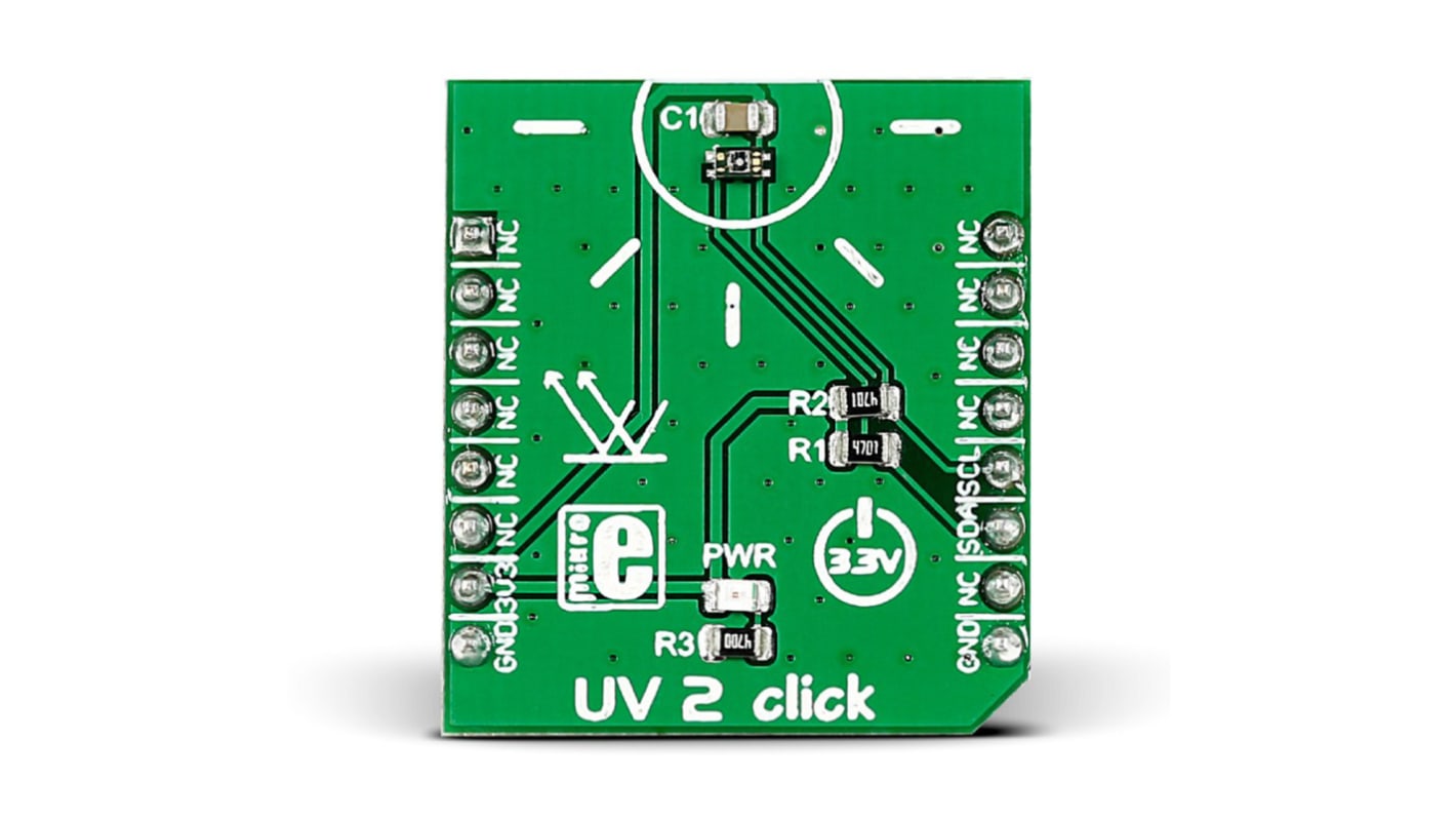 MikroElektronika UV2 Click Ultraviolet (UV) Sensor mikroBus Click Board for VEML6075