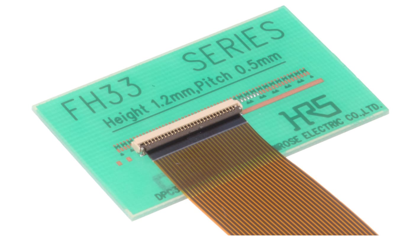 Hirose FPC连接器, 母座, 4p, 1mm间距, 单排, SMT安装, 直向, 500mA, 50 V 交流, FH33系列