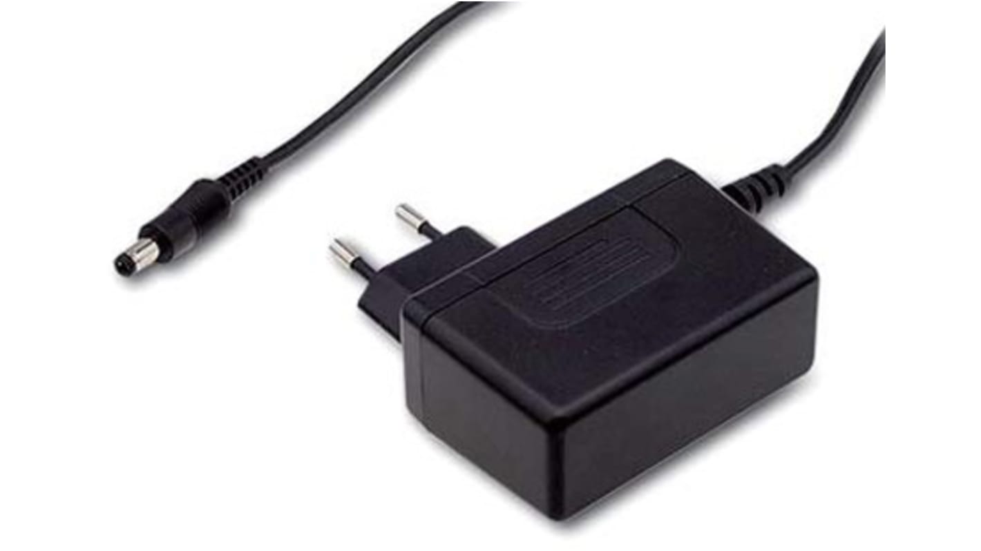 MEAN WELL 40W Plug-In AC/DC Adapter 18V dc Output, 2.22A Output