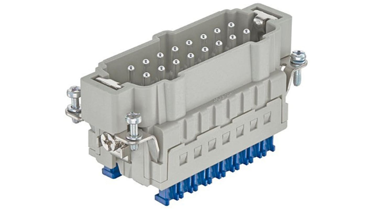 HARTING Power Connector Insert, 16A, Male, Han ES Press Series, 32 Contacts