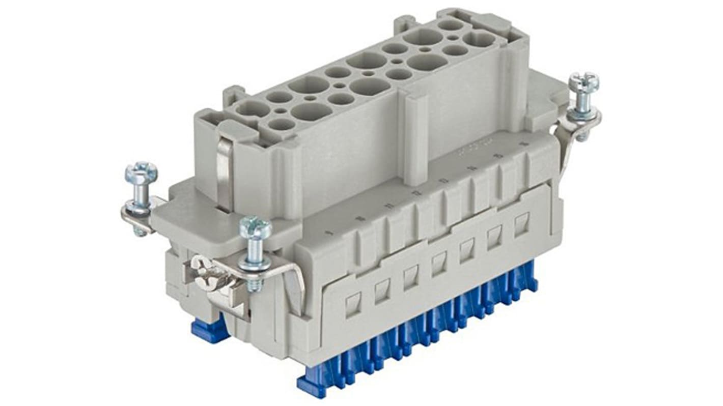 Harting Connector Insert, 32 Way, 16A, Female, Han ES Press, Panel Mount, 500 V