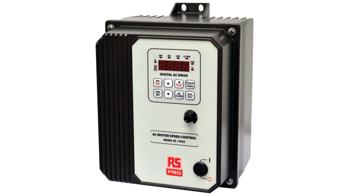 RS PRO Inverter Drive, 2.2 kW, 1, 3 Phase, 230 V ac, 9 A