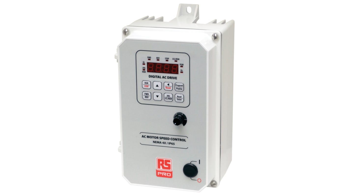 RS PRO Inverter Drive, 0.75 kW, 3 Phase, 460 V ac, 2 A