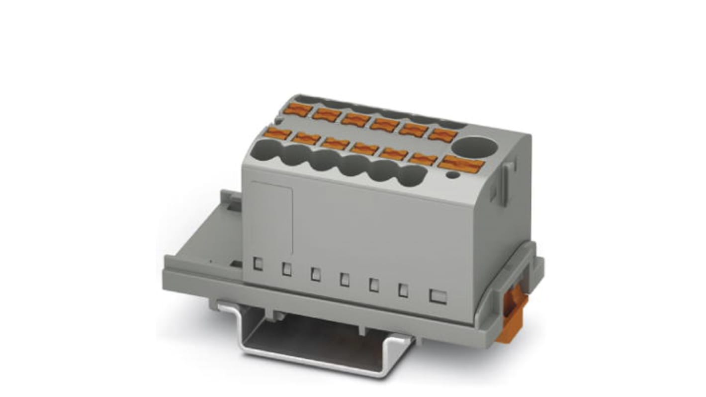 Phoenix Contact Distribution Block, 13 Way, 0.14 → 4mm², 24 A, 41 A, 500 V, Grey
