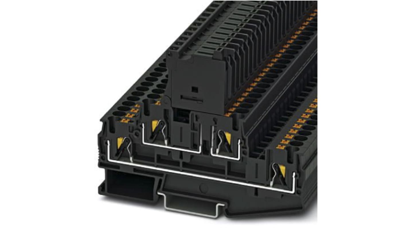 Phoenix Contact 3211888 PTTB 4-HESILED 24 (5X20) Series Black, 0.2 → 4mm², Double-Level, Push In Termination