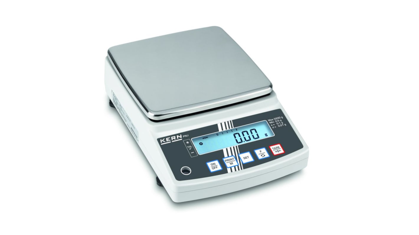 Kern PNJ 3000-2M Präzisionswaage mit Zählfunktion 3.2kg / Auflösung 0,01 g, ISO-kalibriert