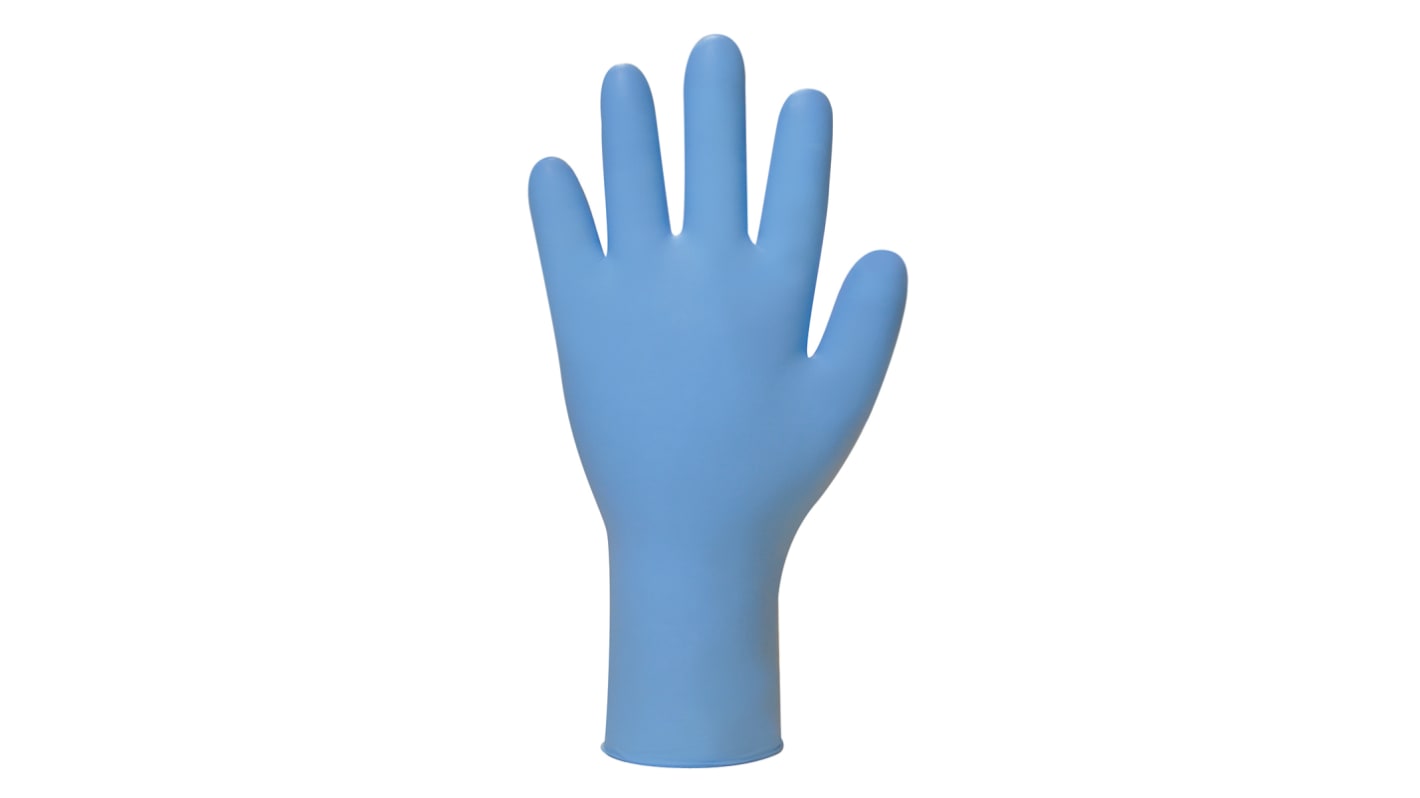 Polyco Healthline Finite PF Blue Powder-Free Nitrile Disposable Gloves, Size 7.5, Medium, 100 per Pack