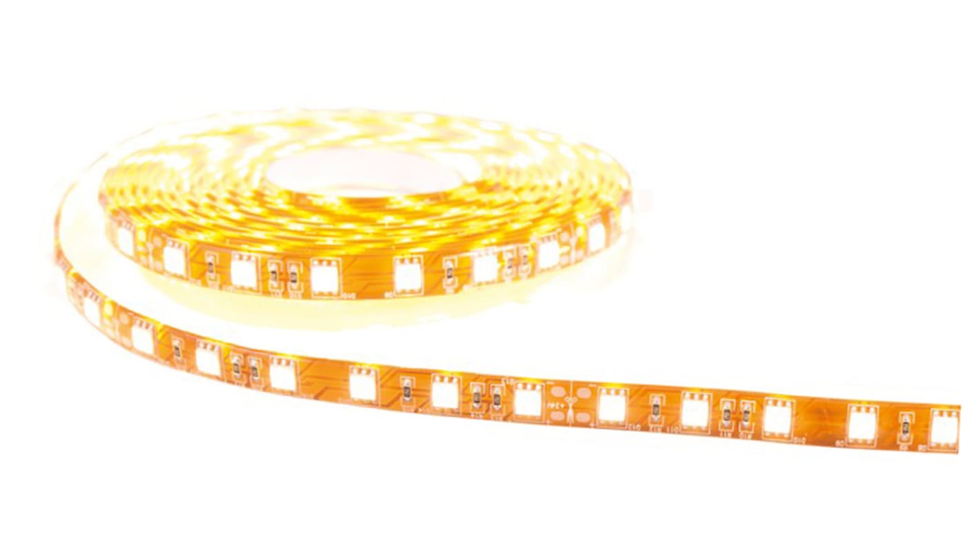 RS PRO 24V White LED Strip, 3500K Colour Temp, 5m Length