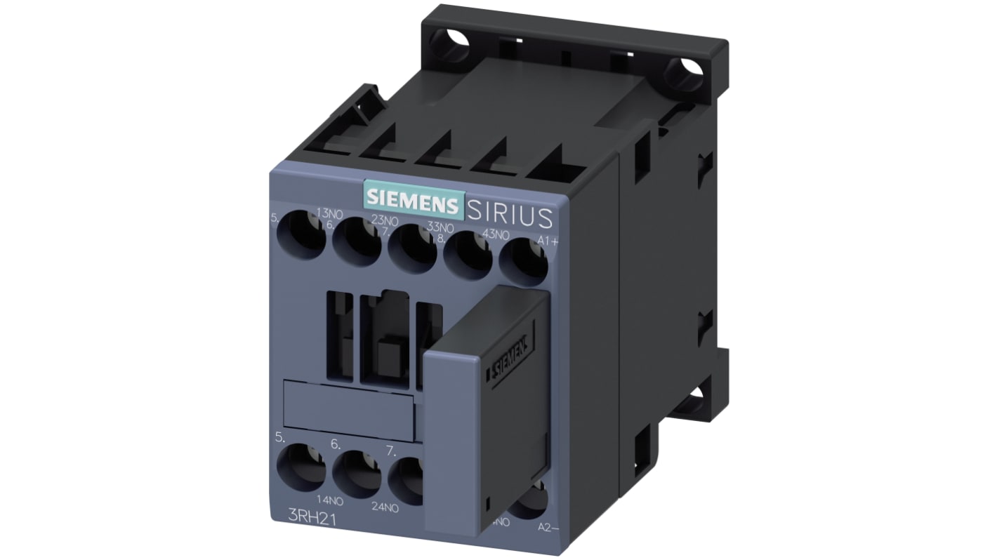 Siemens SIRIUS 3RH2 Contactor Relay, 10 A, 4NO, 600 V dc, 690 V ac