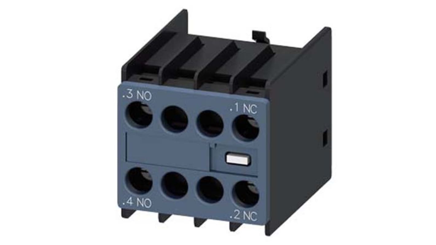 Siemens Auxiliary Switch Block, 4 Contact, 4NC, Snap-On, Sirius Innovation