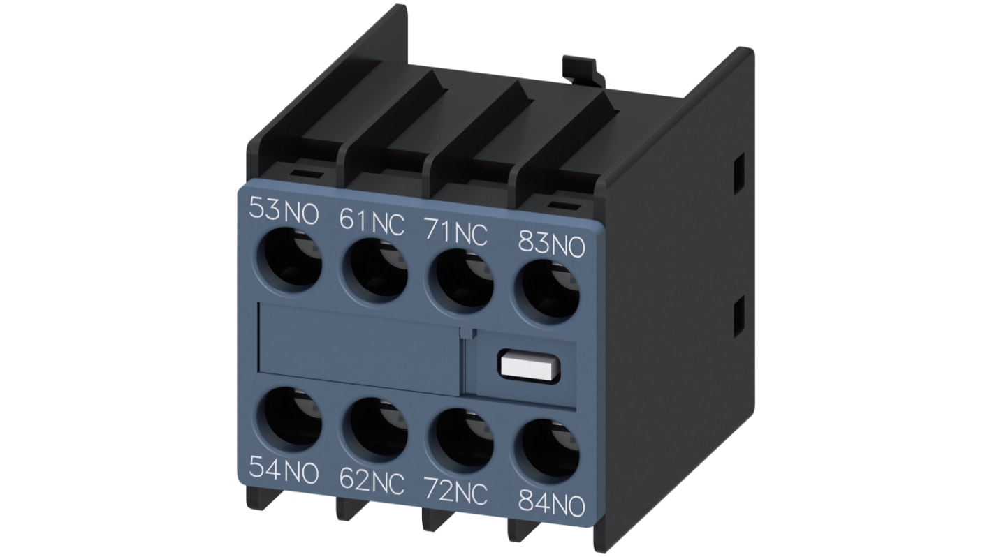 Siemens Auxiliary Switch Block, 4 Contact, 2NC + 2NO, Snap-On, Sirius Innovation