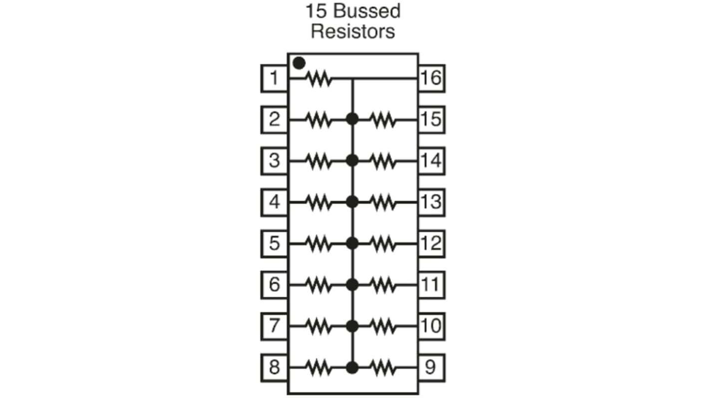 Drabinka rezystorowa ±2% 1kΩ Bussed, 15 x, 2.25W DIP Bourns
