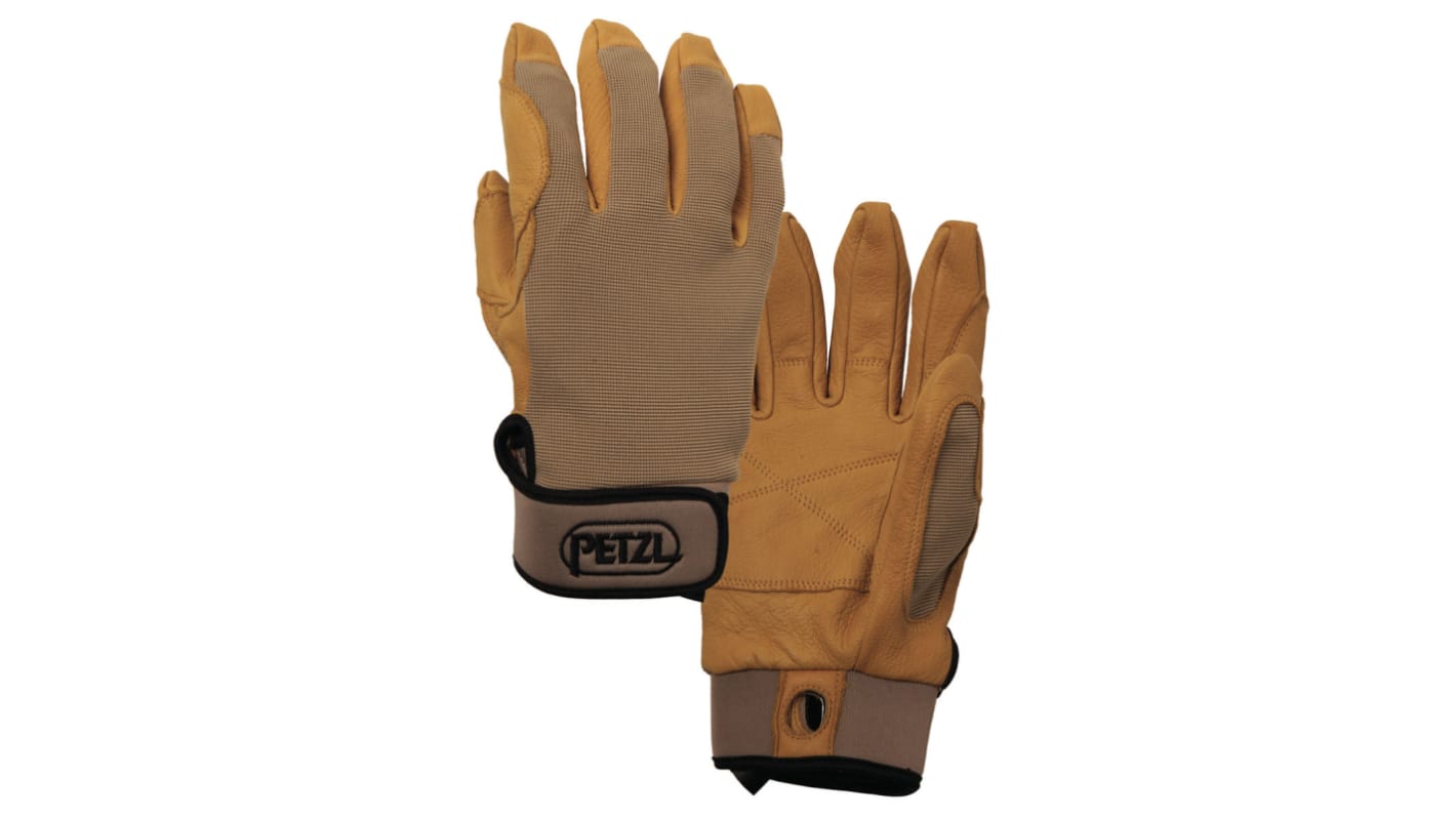 Petzl CORDEX Brown Leather Rappelling Gloves, Size 9