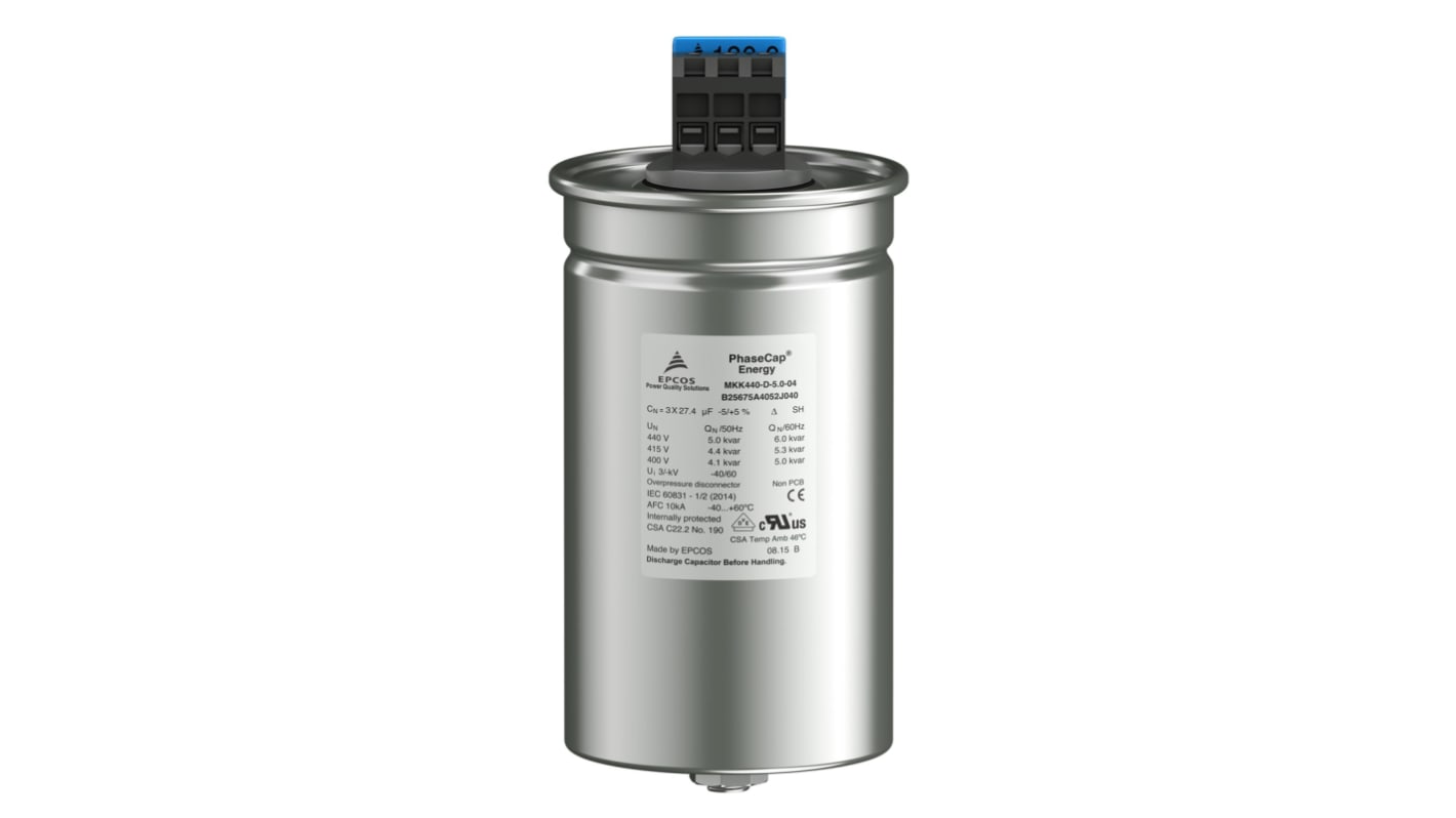 EPCOS Power Factor Correction Capacitor (PFC) 3 x 198.9μF 30kvar 3