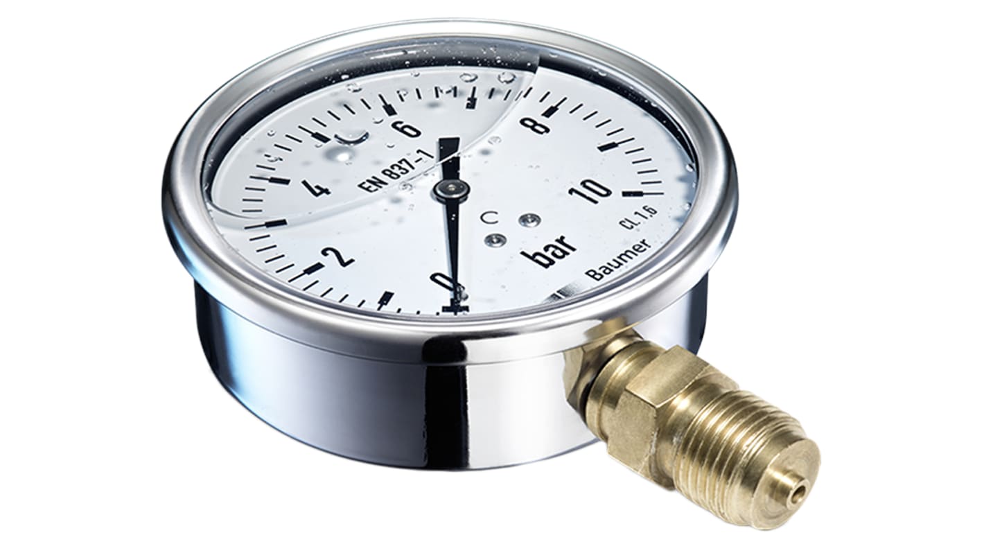 Bourdon Analogue Pressure Gauge 6bar Bottom Entry, MIT5-D32.B20, 0bar min.