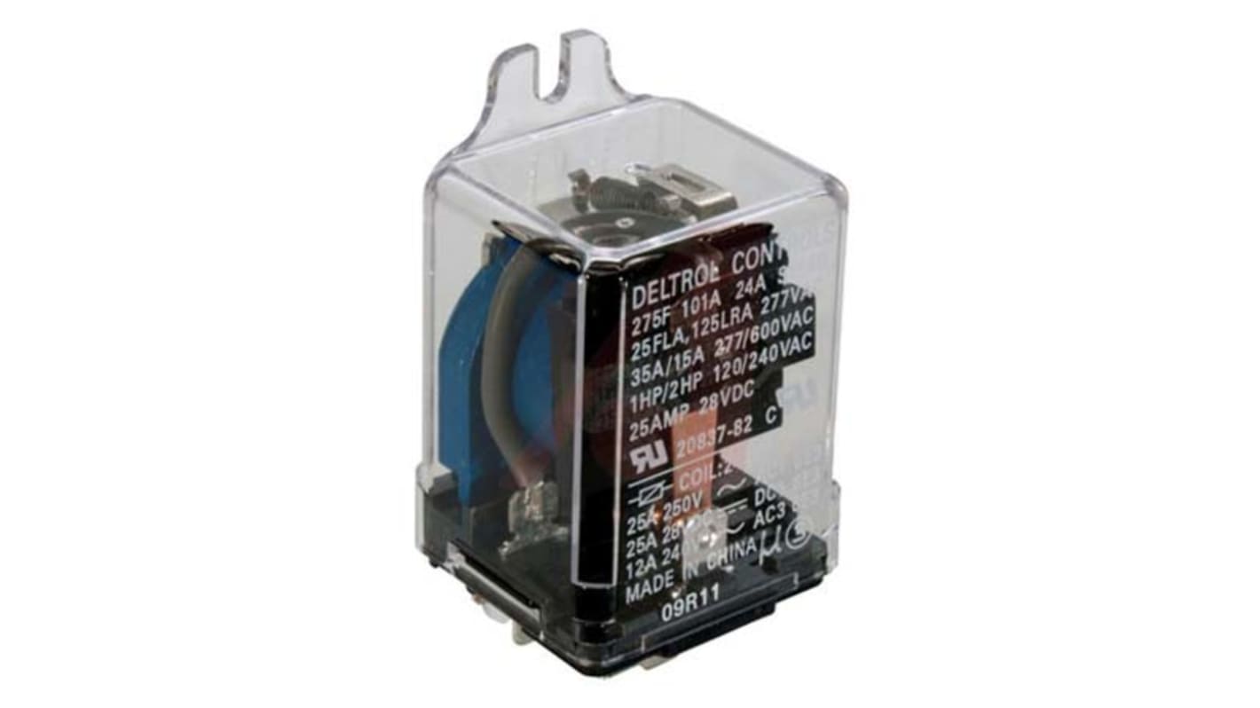 Relais de puissance Deltrol, 2 RT, bobine 120V c.a. Enfichable 2.4W