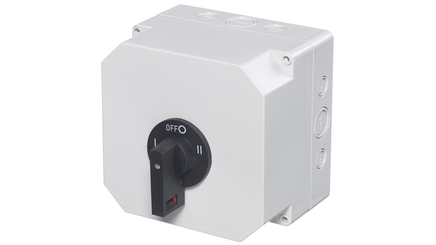 RS PRO 2P Pole Panel Mount Isolator Switch - 63A Maximum Current, IP65