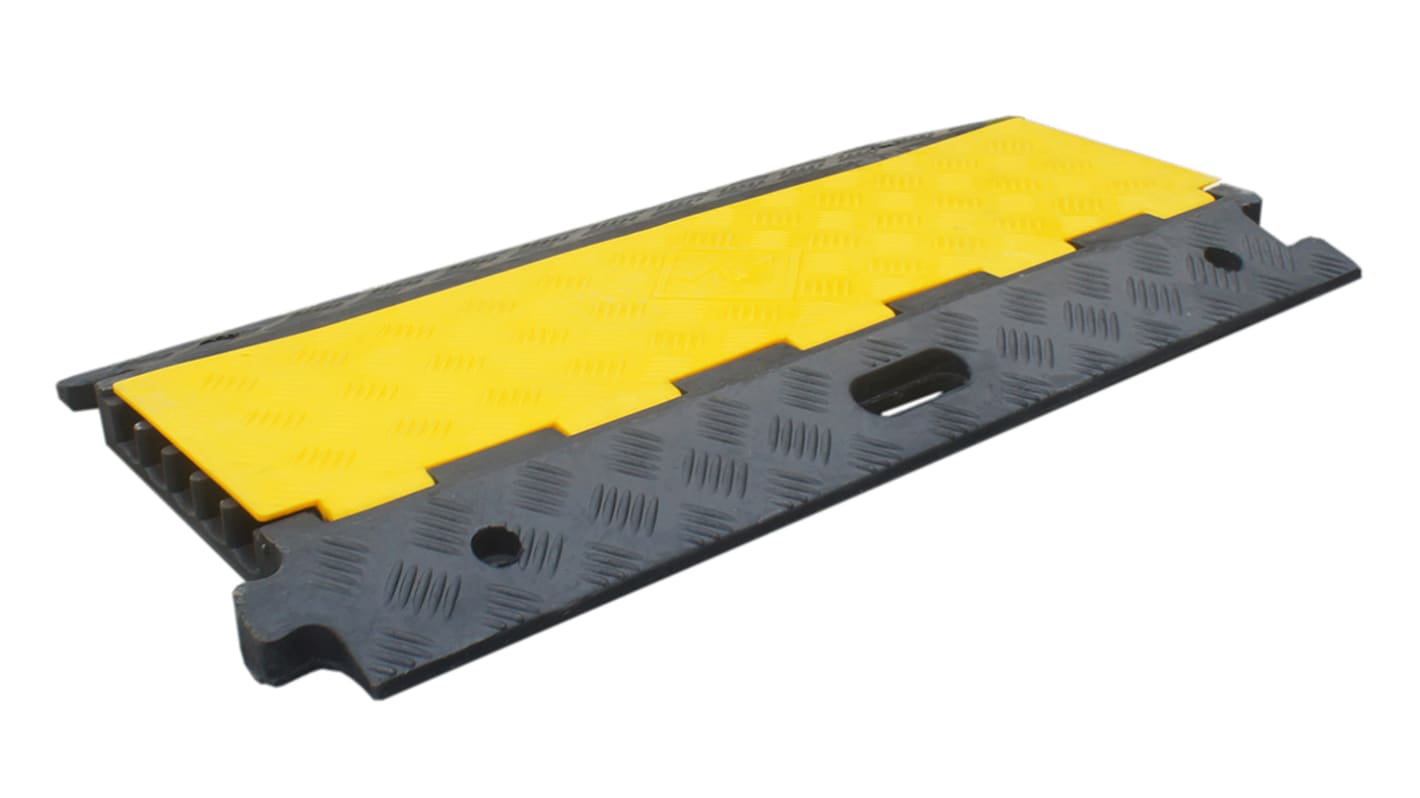 RS PRO Kabelabdeckung, Kabelbrücke, Innen-Ø 34mm 910mm, 500 mm x 910mm Gummi, Thermoplast, Schwarz/Gelb 5-kanalig