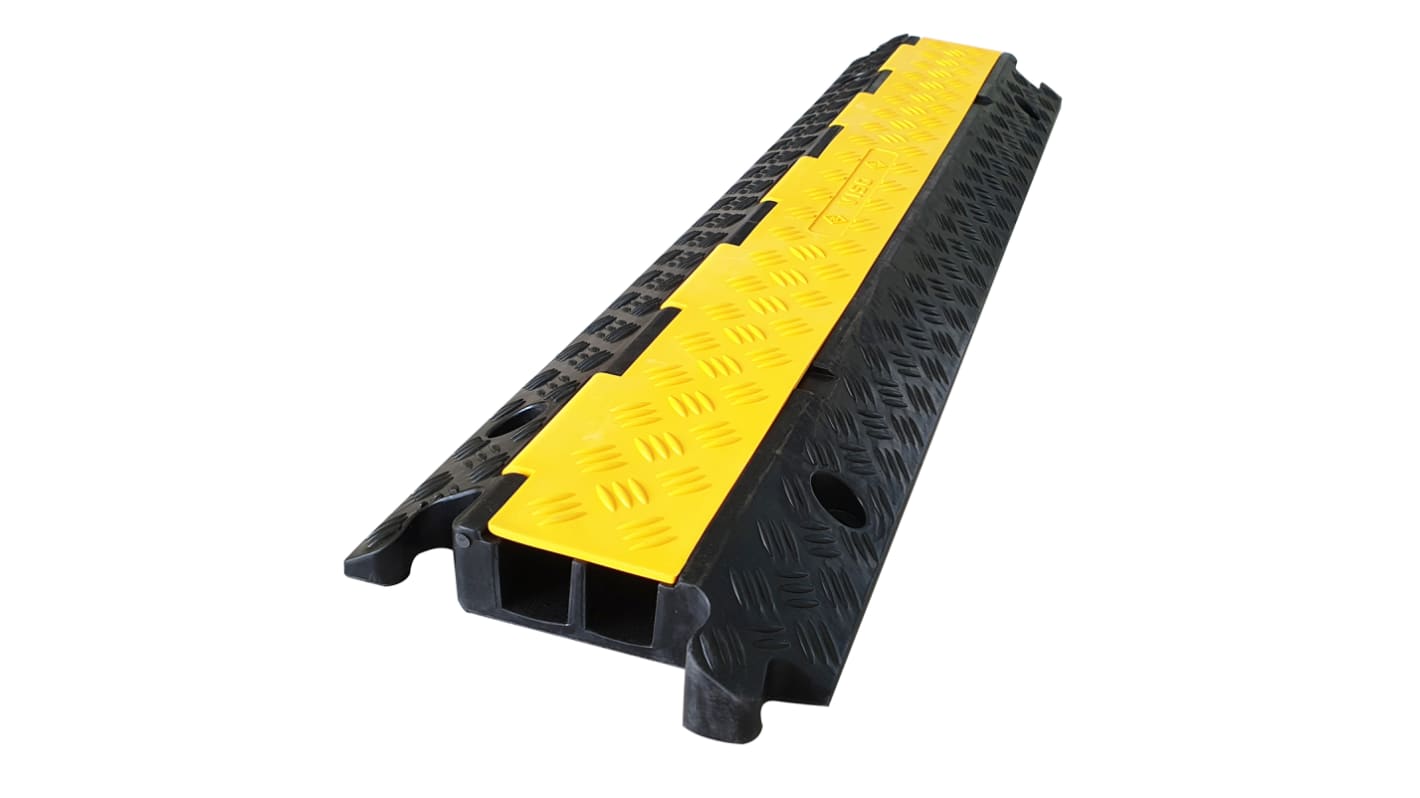 RS PRO Kabelabdeckung, Kabelbrücke, Innen-Ø 38 x 35mm 1000 x 35mm, 250 mm x 1000mm Gummi, Thermoplast, Schwarz/Gelb