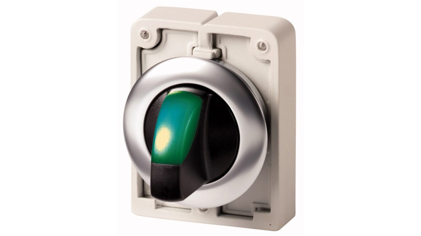 Eaton RMQ Titan Series 2 Position Selector Switch Head, 30mm Cutout, Green Handle