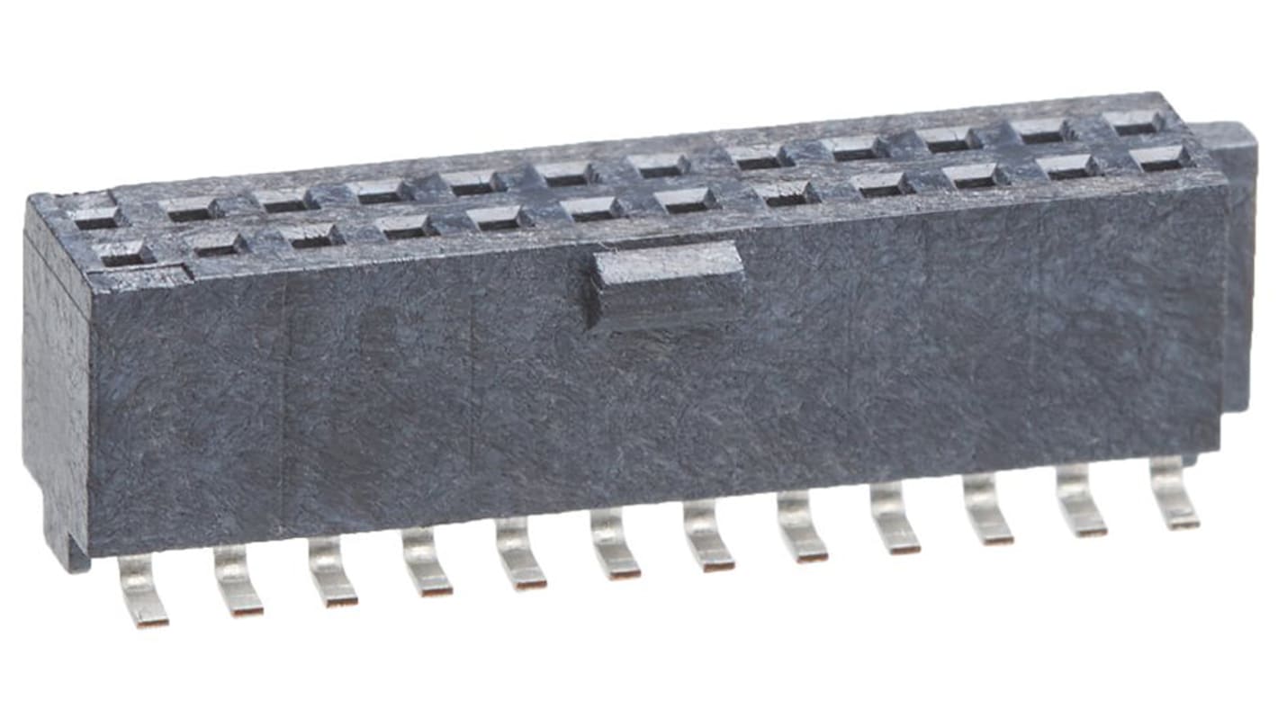 Molex Slim-Grid Series Straight Surface Mount PCB Socket, 12-Contact, 2-Row, 1.27mm Pitch, Solder Termination
