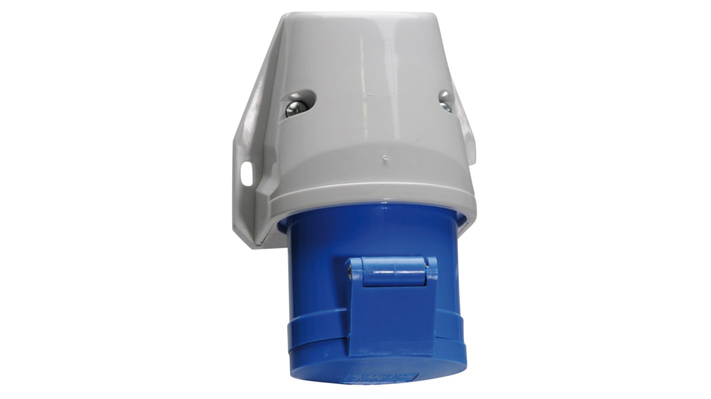 Bals IP44 Blue Wall Mount 2P + E Industrial Power Socket, Rated At 32A, 230 V