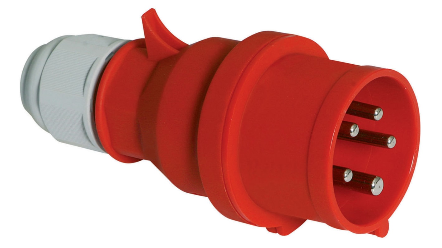 Bals IP44 Red Cable Mount 3P + N + E Industrial Power Plug, Rated At 32A, 415 V