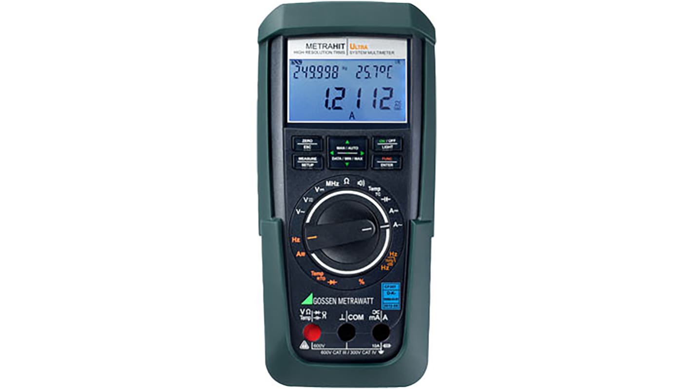 Multímetro Gossen Metrawatt METRAHIT PM PRIME, calibrado RS, 600V ac/600V dc, 10A ac/10A dc, TRMS, CAT III, CAT IV