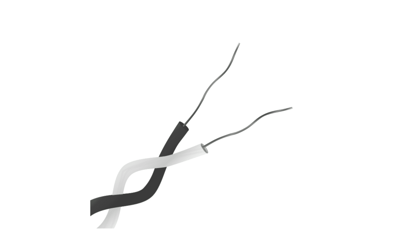 RS PRO Type J Thermocouple Cable/Wire, 50m, Unscreened, PFA Insulation, +260°C Max, 1/0.3mm